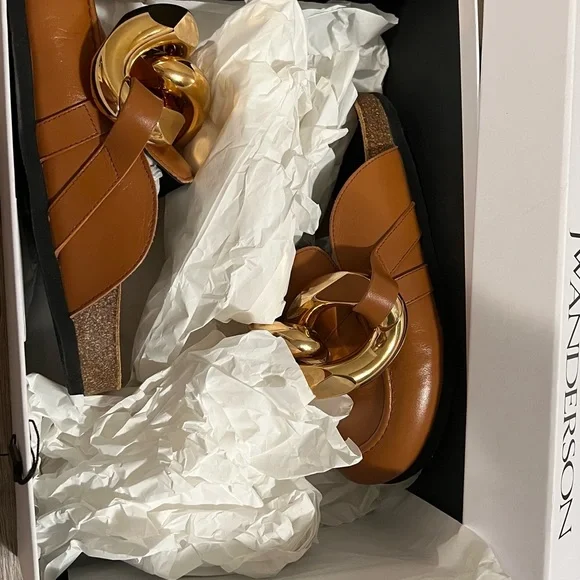 JW ANDERSON gold chain mules loafer - Picture 6 of 7